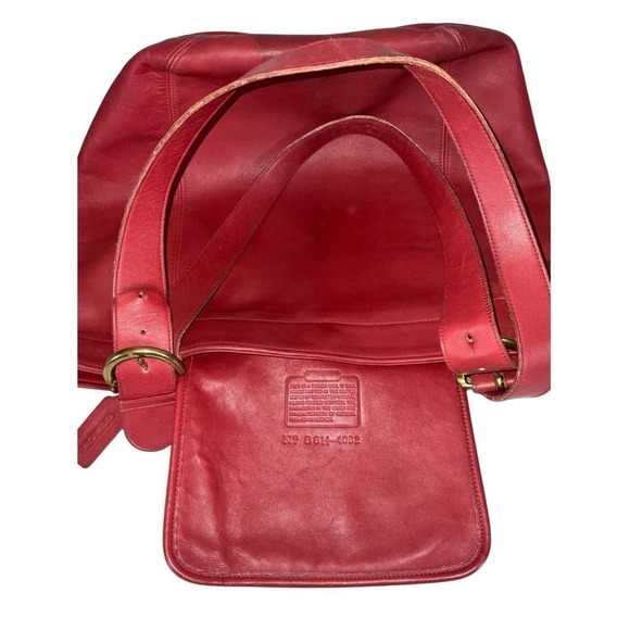 COACH VINTAGE DUFFLE SOHO XL CHERRY RED LEATHER BAG 4082 - Picture 5 of 15